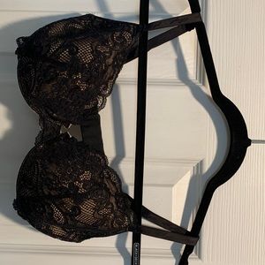 Victoria’s Secret IPEX Demi, Black Lace, 34D, Natural Color Light Lining.